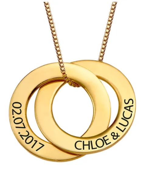 PERSONALIZED RING NECKLACE GOLD PLATED