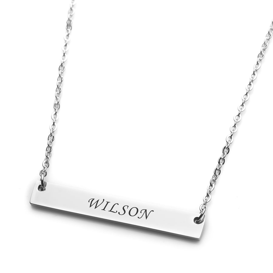 PERSONALIZED HORIZONTAL NECKLACE SILVER PLATED