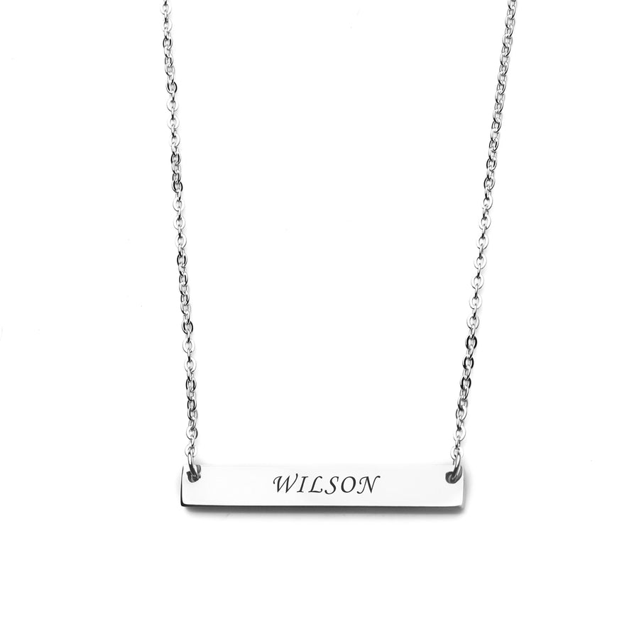 PERSONALIZED HORIZONTAL NECKLACE SILVER PLATED