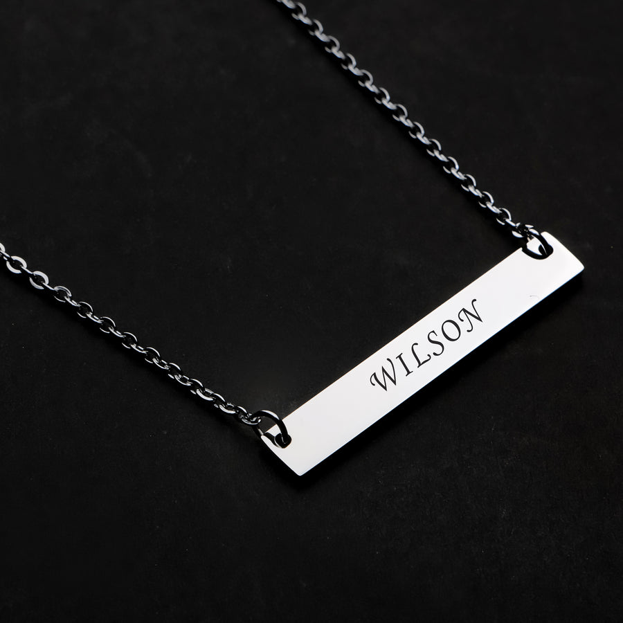 PERSONALIZED HORIZONTAL NECKLACE SILVER PLATED