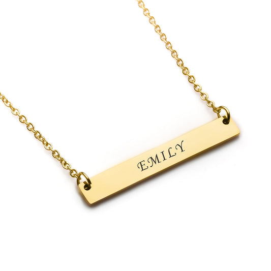 PERSONALIZED HORIZONTAL NECKLACE GOLD PLATED