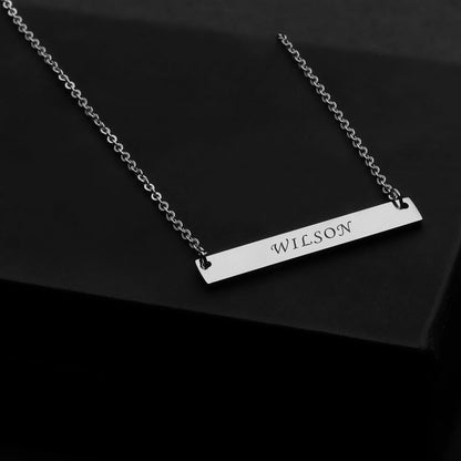 PERSONALIZED HORIZONTAL NECKLACE SILVER PLATED