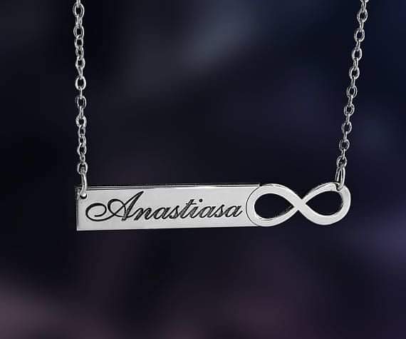 PERSONALIZED INFINITY NECKLACE SILVER PLATED NECKLACE