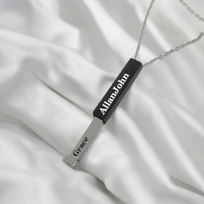 PERSONALIZED HIDDEN NECKLACE BLACK PLATED