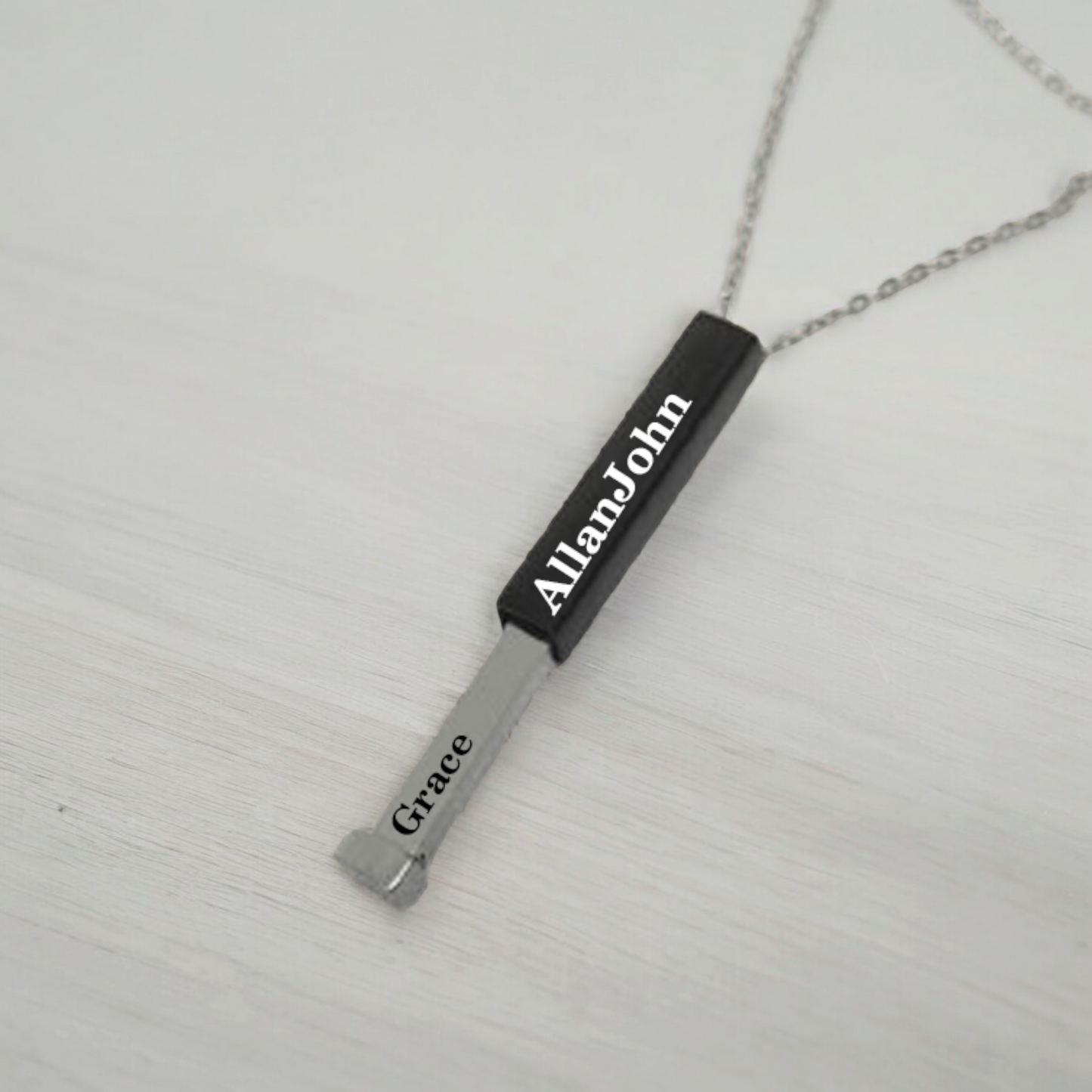 PERSONALIZED HIDDEN NECKLACE BLACK PLATED