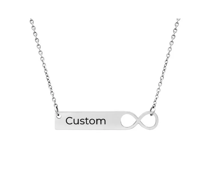 PERSONALIZED INFINITY NECKLACE SILVER PLATED NECKLACE