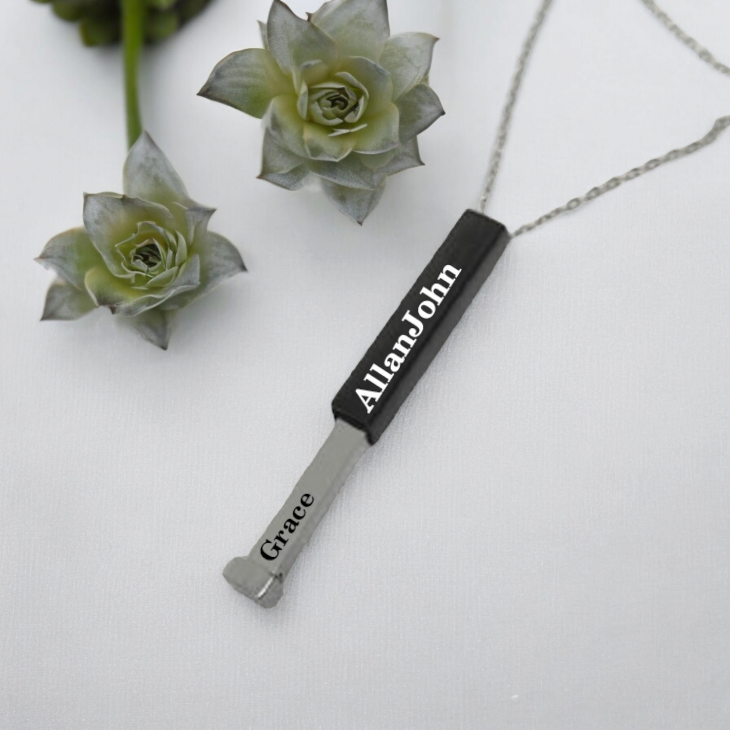 PERSONALIZED HIDDEN NECKLACE BLACK PLATED