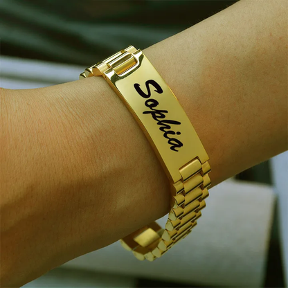 PERSONALIZED MEN'S BRACELET GOLD PLATED EXCLUSIVE